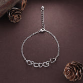 Linked Hearts 92.5 Sterling Silver Bracelet For Women
